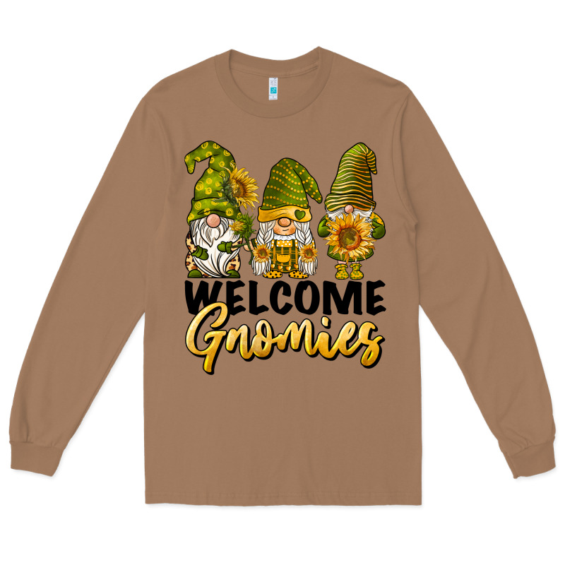 Welcome Gnomies Sunflowers Long Sleeve Tee by BarkalooDesign | Teevron