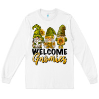 White welcome gnomies sunflowers Long Sleeve Tee - BarkalooDesign