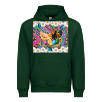 Forest Green easter farm chicken chick rooster daisys butterfly sunflower eggs glit Urban Hoodie - Artiststas