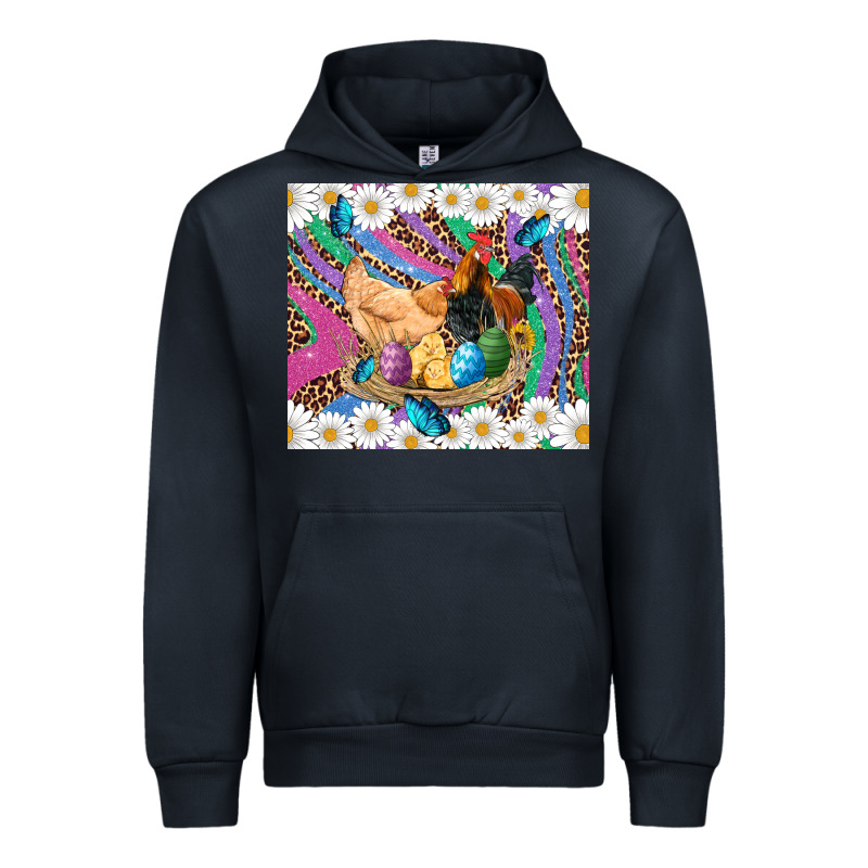 Easter Farm Chicken Chick Rooster Daisys Butterfly Sunflower Eggs Glit Urban Hoodie by Artiststas | Teevron