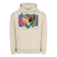 Pigment French Oak easter farm chicken chick rooster daisys butterfly sunflower eggs glit Urban Hoodie - Artiststas
