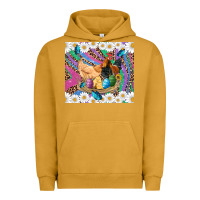 Pigment Peanut Butter easter farm chicken chick rooster daisys butterfly sunflower eggs glit Urban Hoodie - Artiststas