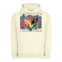 Pigment Pistachio easter farm chicken chick rooster daisys butterfly sunflower eggs glit Urban Hoodie - Artiststas