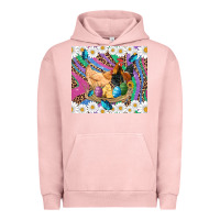 Pigment Salmon easter farm chicken chick rooster daisys butterfly sunflower eggs glit Urban Hoodie - Artiststas