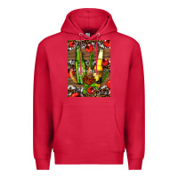 Cardinal beer bottles with wheat and barley Premium Hoodie - AdoDesignShop