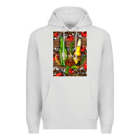 Dove Grey beer bottles with wheat and barley Premium Hoodie - AdoDesignShop