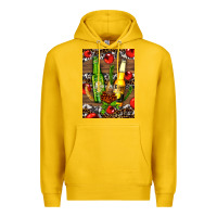 Lemon beer bottles with wheat and barley Premium Hoodie - AdoDesignShop