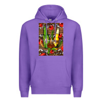 Purple beer bottles with wheat and barley Premium Hoodie - AdoDesignShop