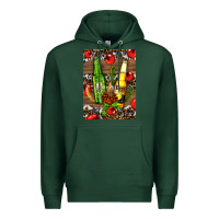 Sports Green beer bottles with wheat and barley Premium Hoodie - AdoDesignShop