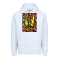 White beer bottles with wheat and barley Premium Hoodie - AdoDesignShop