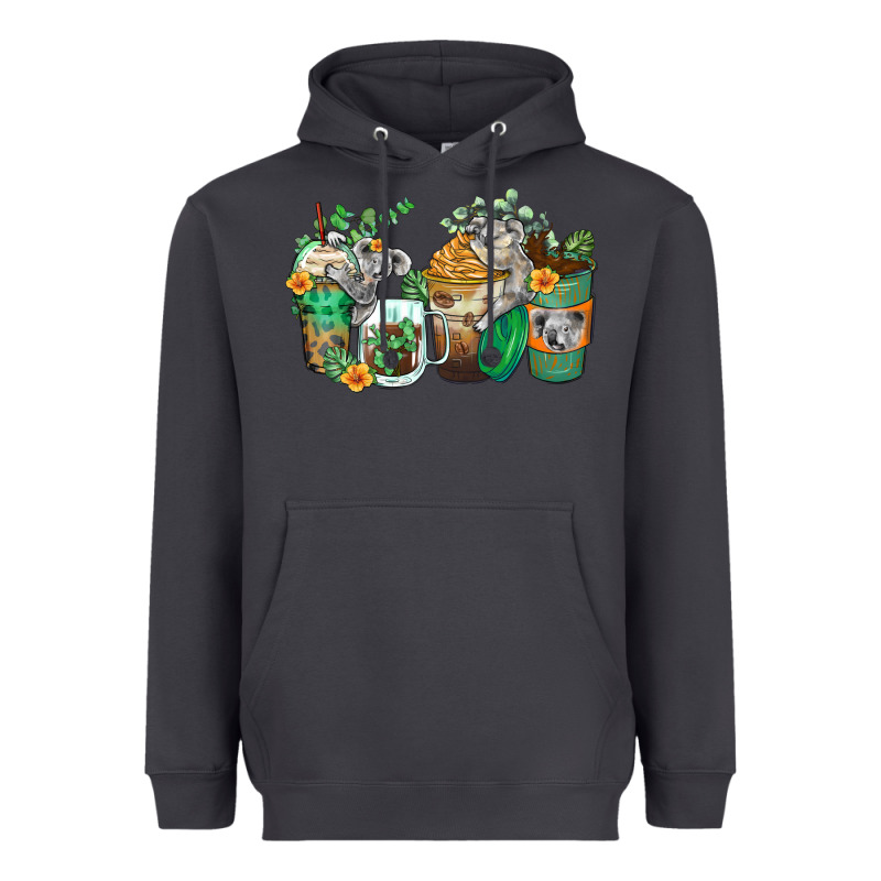 Koala Coffee Cups Heavyweight Hoodie by Zillion Design Studio | Teevron