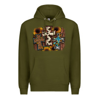 Army Green cross background Premium Hoodie - JahusDesignShop