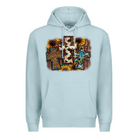 Blue Mist cross background Premium Hoodie - JahusDesignShop