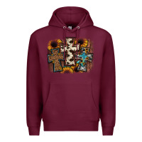 Burgundy cross background Premium Hoodie - JahusDesignShop