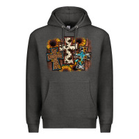 Charcoal Heather cross background Premium Hoodie - JahusDesignShop