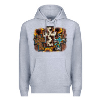Heather Grey cross background Premium Hoodie - JahusDesignShop
