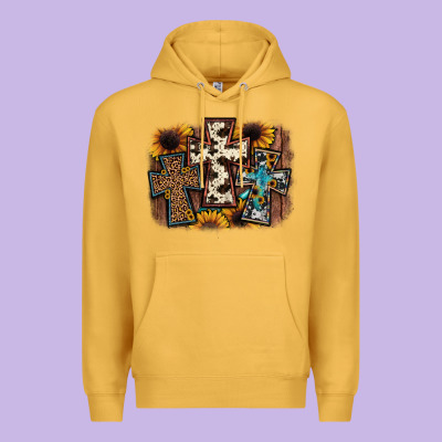 Cross Background Premium Hoodie Designed By Jahusdesignshop