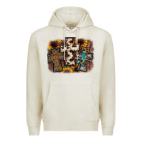 Oatmeal Heather cross background Premium Hoodie - JahusDesignShop