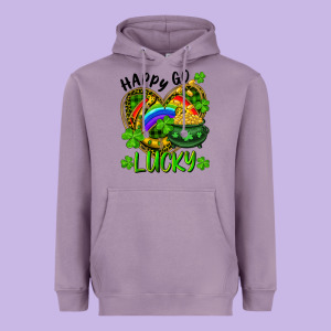 Happy Go Lucky Pot Of Gold And Rainbow Heart Heavyweight Hoodie Designed By Ranaportraitstore