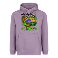 Lavender Happy Go Lucky Pot Of Gold And Rainbow Heart Heavyweight Hoodie - RanaPortraitStore