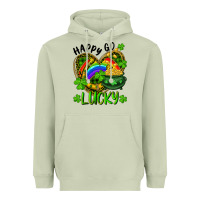 Matcha Happy Go Lucky Pot Of Gold And Rainbow Heart Heavyweight Hoodie - RanaPortraitStore