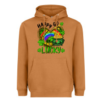 Meerkat Happy Go Lucky Pot Of Gold And Rainbow Heart Heavyweight Hoodie - RanaPortraitStore