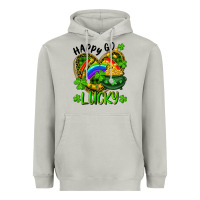 Moon Dust Happy Go Lucky Pot Of Gold And Rainbow Heart Heavyweight Hoodie - RanaPortraitStore
