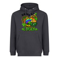 Smoke Happy Go Lucky Pot Of Gold And Rainbow Heart Heavyweight Hoodie - RanaPortraitStore