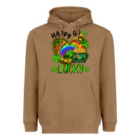 Toasted Coconut Happy Go Lucky Pot Of Gold And Rainbow Heart Heavyweight Hoodie - RanaPortraitStore