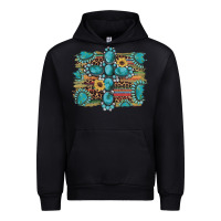 Black western gemstone cross sunflowers serape leopard glitter Urban Hoodie - Artiststas