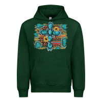 Forest Green western gemstone cross sunflowers serape leopard glitter Urban Hoodie - Artiststas