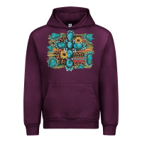 Mauve Wine western gemstone cross sunflowers serape leopard glitter Urban Hoodie - Artiststas