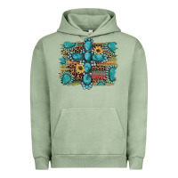 Pigment Oil Green western gemstone cross sunflowers serape leopard glitter Urban Hoodie - Artiststas