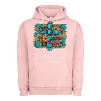 Pigment Salmon western gemstone cross sunflowers serape leopard glitter Urban Hoodie - Artiststas