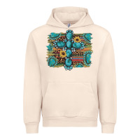 Sandshell western gemstone cross sunflowers serape leopard glitter Urban Hoodie - Artiststas
