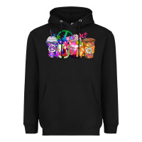Black hippie coffee cups Heavyweight Hoodie - Zillion Design Studio