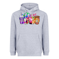 Heather Grey hippie coffee cups Heavyweight Hoodie - Zillion Design Studio