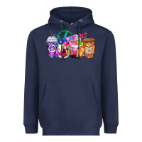 Navy hippie coffee cups Heavyweight Hoodie - Zillion Design Studio