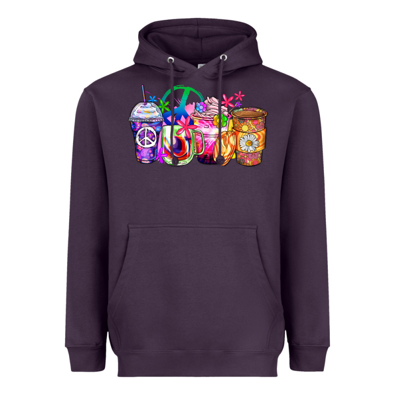 Hippie Coffee Cups Heavyweight Hoodie by Zillion Design Studio | Teevron