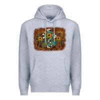 Heather Grey cross backgraund Premium Hoodie - JahusDesignShop