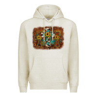 Oatmeal Heather cross backgraund Premium Hoodie - JahusDesignShop