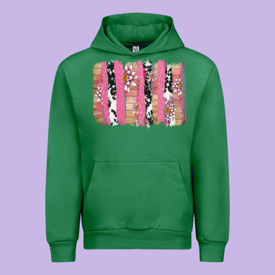 V.d Cow And Lotus Brushstrock Urban Hoodie Designed By Adodesignshop