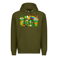 Army Green st patricks coffee Premium Hoodie - Jasminsmagicworld