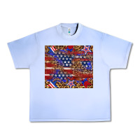 Grape Ice American flag and star leopard Urban Heavy Tee - Artiststas