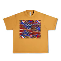 Peanut Butter American flag and star leopard Urban Heavy Tee - Artiststas