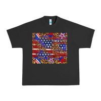 Pigment Black American flag and star leopard Urban Heavy Tee - Artiststas