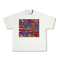Pistachio American flag and star leopard Urban Heavy Tee - Artiststas