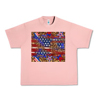 Salmon American flag and star leopard Urban Heavy Tee - Artiststas