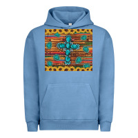 Pigment Pebble Blue western gemstone cross sunflowers leopard serape glitter wooden tumble Urban Hoodie - Artiststas