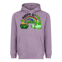 Lavender Happy Go Lucky Rainbow Shamrocks And Pot Of Gold Heavyweight Hoodie - RanaPortraitStore